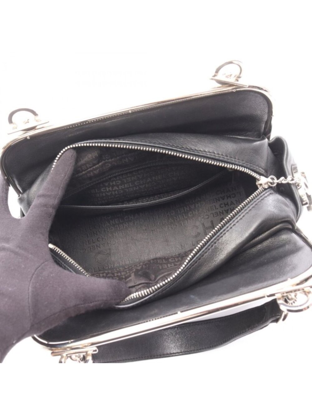 Chanel Handbag Quilted Black Lambskin Coco Charm - Picture 3 of 12